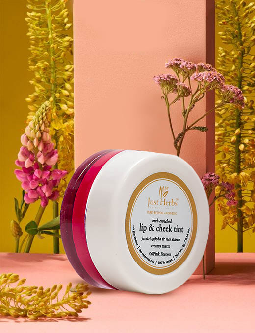 Herb Enriched Cheek and Lip Tint Pink Forever Size 4 gms By Just Herbs